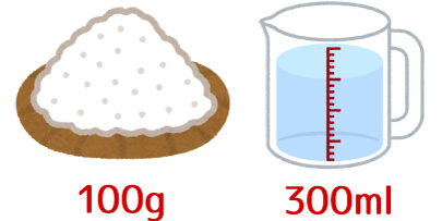 ミックス粉100g 水300ml